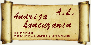Andrija Lančužanin vizit kartica